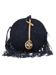  Granatowa torebka z frędzlami Verde