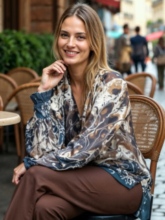  Bluzka z artystycznym printem Potis & Verso Tera