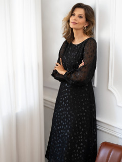  Czarna sukienka w błyszczące cętki Potis & Verso Daily