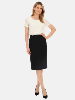  Czarna ołówkowa spódnica z domieszką bawełny L'AF Kori