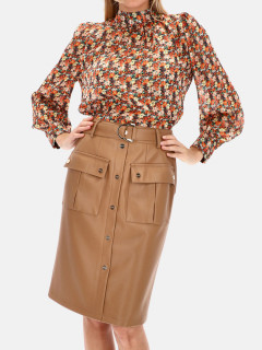  Brązowa spódnica z eko skóry Rino & Pelle TYAN