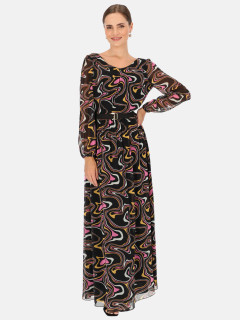  Kolorowa sukienka maxi z gumką w pasie L'AF Latika