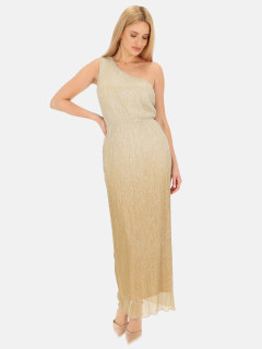  Elegancka połyskująca sukienka maxi na jedno ramie L’AF Ellen