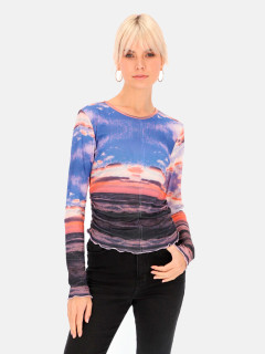  Dzianinowa bluzka z marszczeniami po bokach Eye For Fashion Swejn