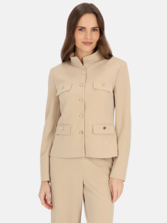  Beżowa marynarka ze stójką i złotymi guzikami L'AF Uno