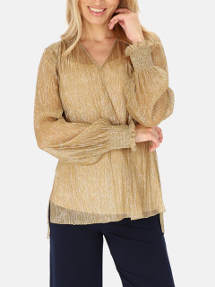  Złota elegancka połyskująca bluzka z topem Potis & Verso Trini