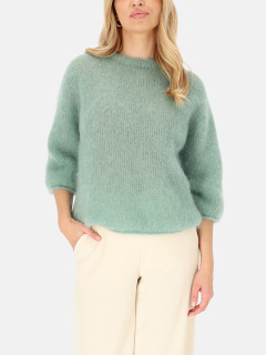  Zielony moherowy sweter damski z rękawem 3/4 L’AF Lorenza