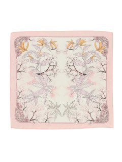  Różowa apaszka damska z motywem kwiatowym Potis & Verso