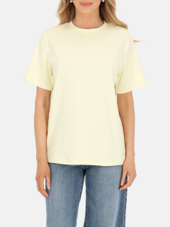  Żółty bawełniany t-shirt damski basic L'AF Matis