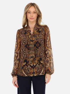  Elegancka bluzka damska paisley z wiązaniem Potis & Verso Rosana