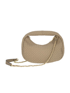  Beżowa pleciona skórzana torebka hobo L'AF