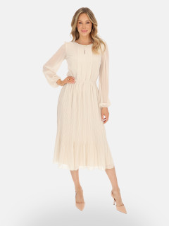  Wizytowa beżowa sukienka z plisami L'AF Capri