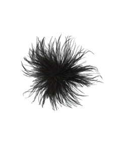  Czarna elegancka broszka z piór marabuta L'AF