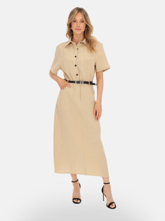  Beżowa sukienka koszulowa midi L’AF Febi