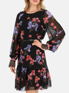  Zwiewna sukienka midi w kwiaty Potis & Verso Iris