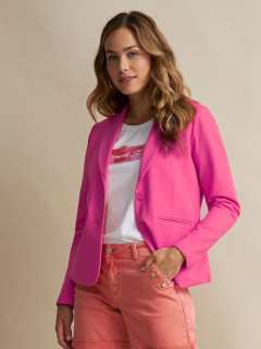  Dzianinowy różowy blazer damski na guziki Red Button