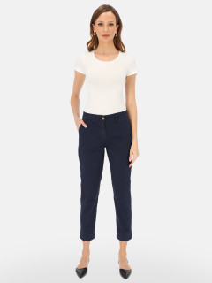  Granatowe casualowe bawełniane spodnie damskie L’AF Samanta