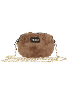  Futrzana brązowa torebka na łańcuszku Verde