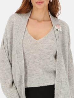  Szary kardigan i top z alpaki i wełny merino L'AF Viera