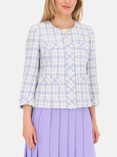  Elegancki pudełkowy żakiet w kratkę L'AF Liana