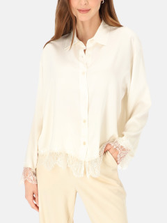  Biała elegancka koszula damska z koronką L’AF Tessa