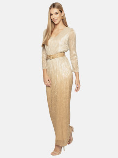  Elegancka połyskująca sukienka maxi z paskiem L’AF Arianna