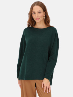  Wełniany zielony sweter z rozcięciami po bokach L'AF Leo
