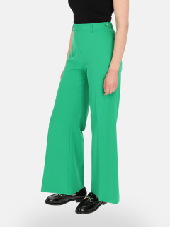  Zielone spodnie damskie z rozszerzaną nogawką Eye For Fashion