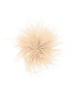  Beżowa elegancka broszka z piór marabuta L'AF