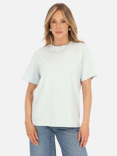  Błękitny bawełniany t-shirt damski basic L'AF Matis