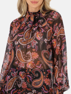  Bluzka jedwabno-wiskozowa z szarfą i wzorem paisley L’AF Prima