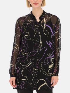  Czarna koszula prześwitująca we wzory Potis & Verso Aster