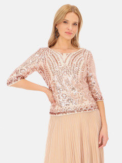  Koronkowa beżowa bluzka L'AF Enna