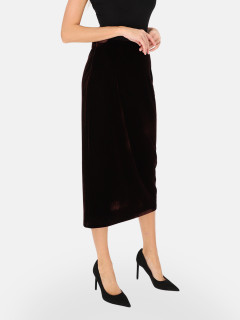  Brązowa elegancka welurowa spódnica midi L'AF Ampalia