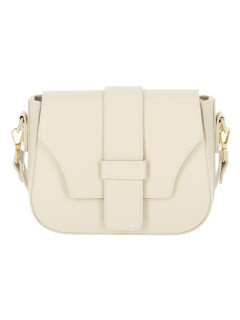  Skórzana torebka damska kremowa z klapą L'AF