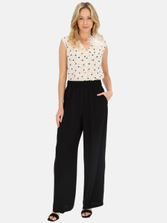  Czarne lejące spodnie damskie na gumce L'AF Goa