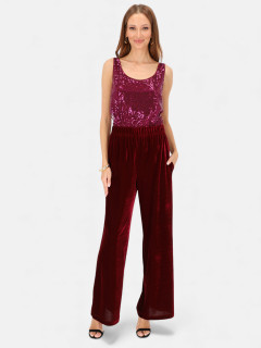  Welurowe bordowe spodnie damskie L’AF Ampalia