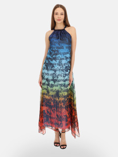 Sukienka maxi z artystycznym nadrukiem i dekoltem halter Eye For Fashion