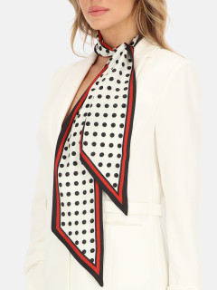  Wąska apaszka damska w grochy z kontrastowym borderem Potis & Verso