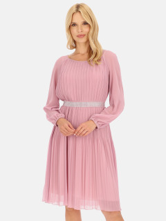  Wizytowa różowa sukienka z ozdobnym pasem L'AF Violetta