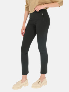  Zielone mocno dopasowane spodnie rurki na gumce z modelującej dzianiny Potis & Verso Jessy