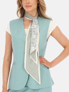  Wąska apaszka krawat z motywem paisley i pepitki Potis & Verso