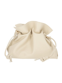  Beżowa skórzana torebka damska worek L'AF