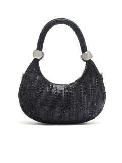  Czarna wieczorowa torebka damska z łańcuszkiem Potis & Verso