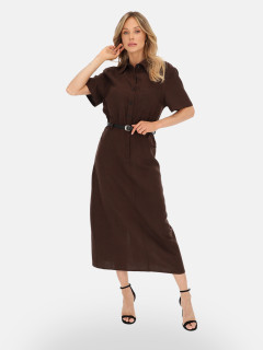  Brązowa sukienka koszulowa midi L’AF Febi