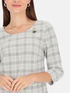  Szara bluzka w kratę z broszką Potis & Verso Dariana