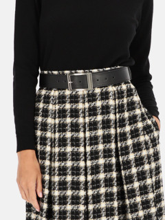  Pasek damski ze skóry ekologicznej z srebrną klamrą Potis & Verso Mirela