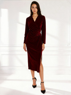  Wieczorowa welurowa sukienka w kolorze fuksji L’AF Vanessa