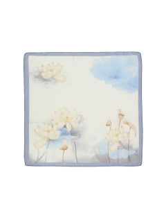  Kremowo-błękitna apaszka w kwiaty Potis & Verso