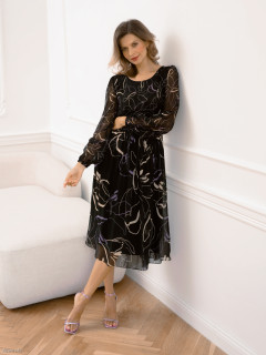  Czarna sukienka w kolorowe wzory Potis & Verso Aster